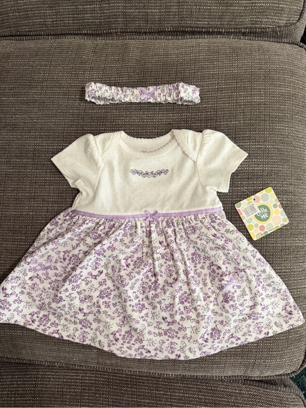 Little Me - floral dress with matching headband